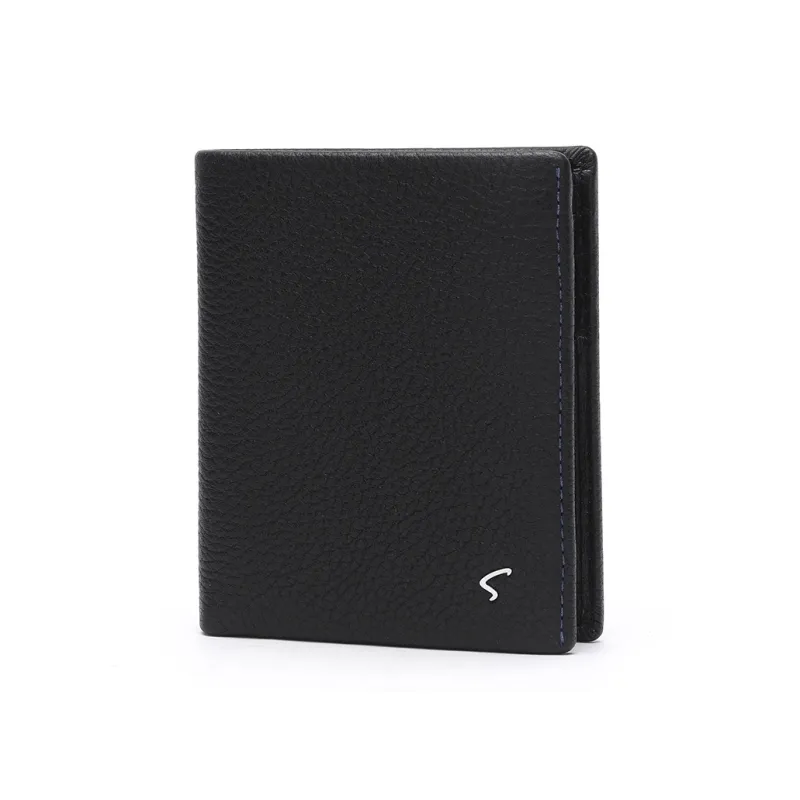 Satchi Cow Leather Wallet Regular Men's Black-1