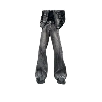 TESTUNG Classic Jeans Unisex Black Gray Tone
