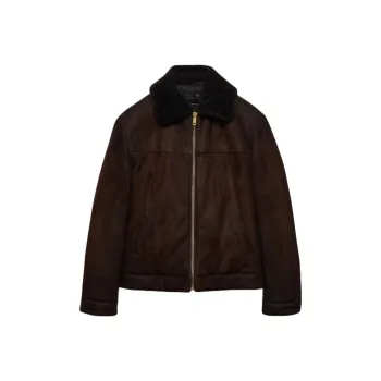 PRADA Triangle logo Leather Bomber Jacket