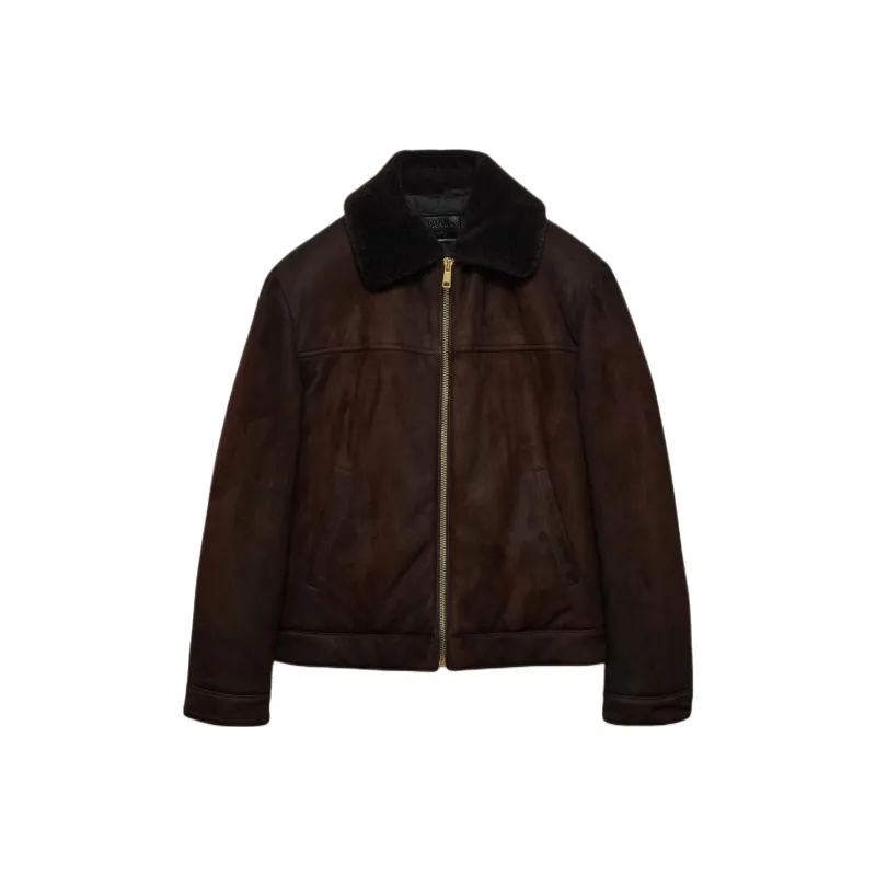 PRADA Triangle logo Leather Bomber Jacket-0