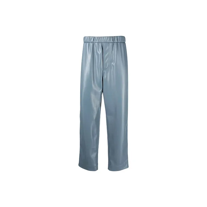 NANUSHKA Leather Pants Men Blue-0