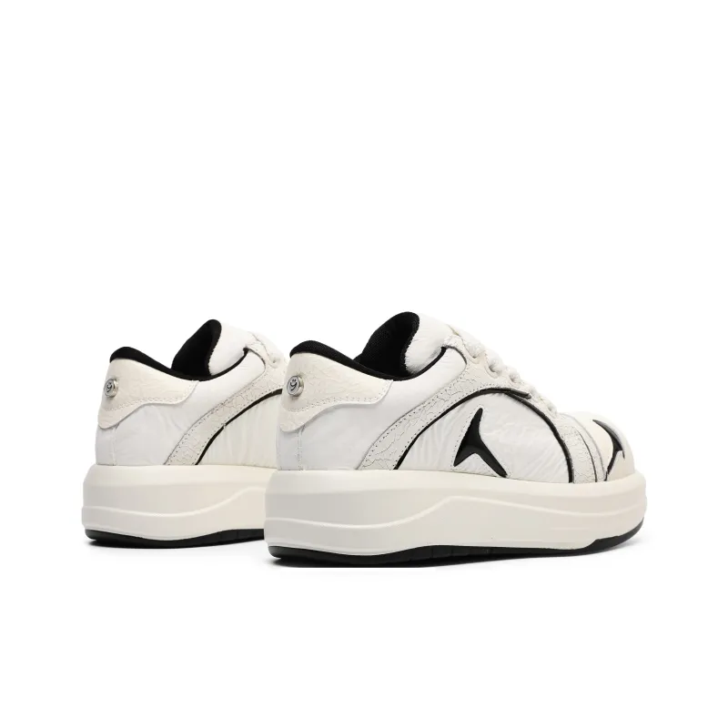 Hong Kong Meng Non slip Lightweight Low Top Skateboard Shoes Unisex White-3
