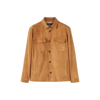 Loro Piana FW24 Leather Jacket Men's Hickory Nut