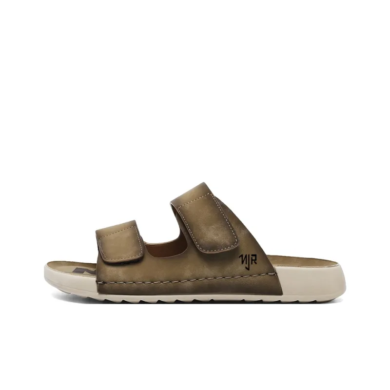 NANJIREN Slide Slippers Men Khaki/Gray-0