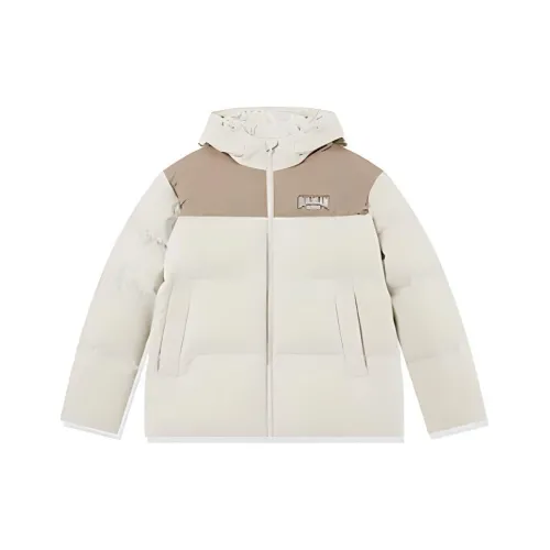 QIAODAN Down Jacket Men's Cream White/Pine Wood Color