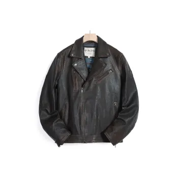 MCS Leather Jacket Men's Dark Coffee