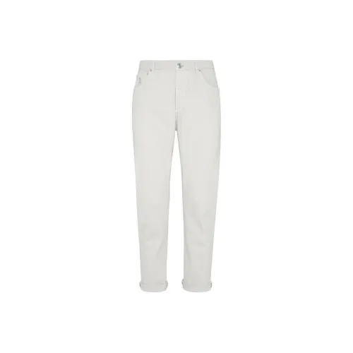Brunello Cucinelli Logo Patch Straight Leg Jeans