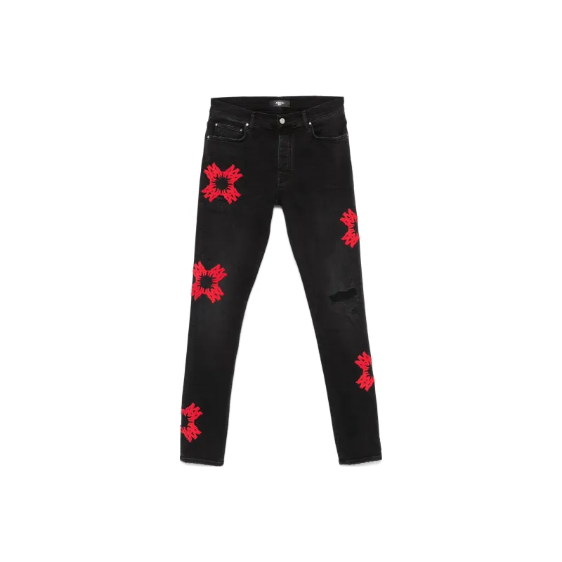 AMIRI Ma Quad appliqué Skinny Jeans-0