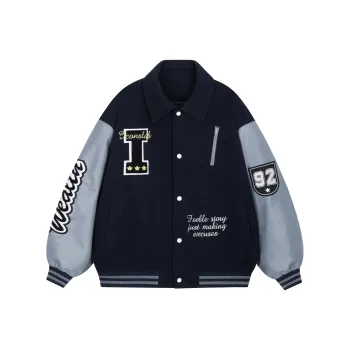 ICONS Lab Baseball Jacket Unisex Navy Blue