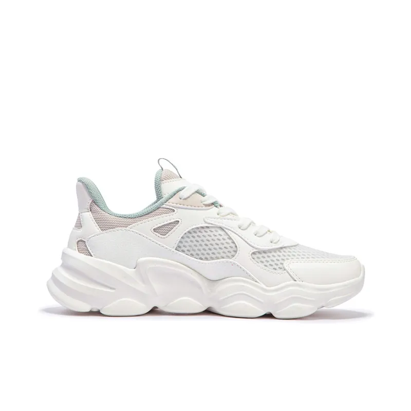 361° Cushioning, Breathable, Supportive Low Top Casual Shoes Women's Feather White Light Smoke Green-1