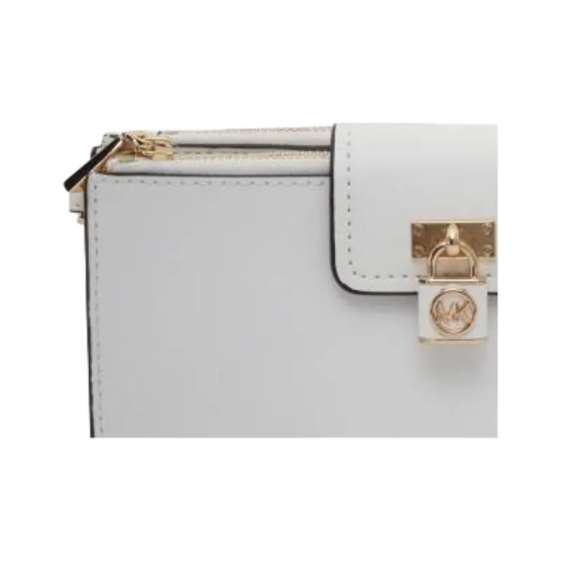 MICHAEL KORS MK Ruby Saffiano Leather Shoulder Bag, Crossbody Bag Trumpets Women's White-3