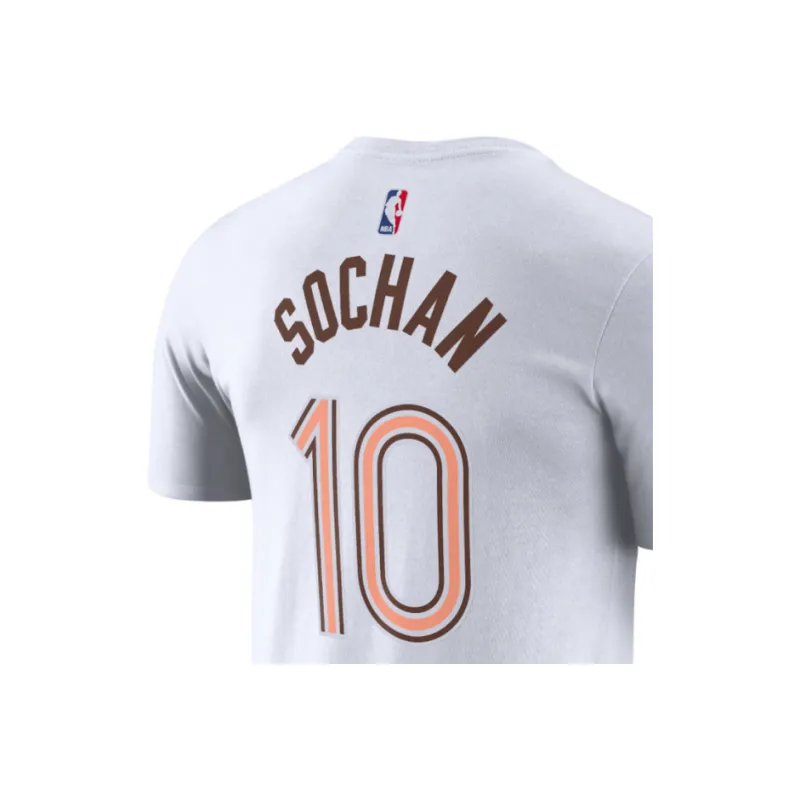 Nike San Antonio Spurs Edition Jeremy Sochan Name And Number T Shirt Unisex White-3