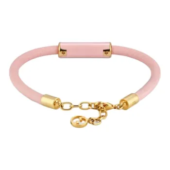 GUCCI Leather, Brass, Enamel Bracelets Unisex Pink