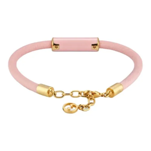 GUCCI Leather, Brass, Enamel Bracelets Unisex Pink
