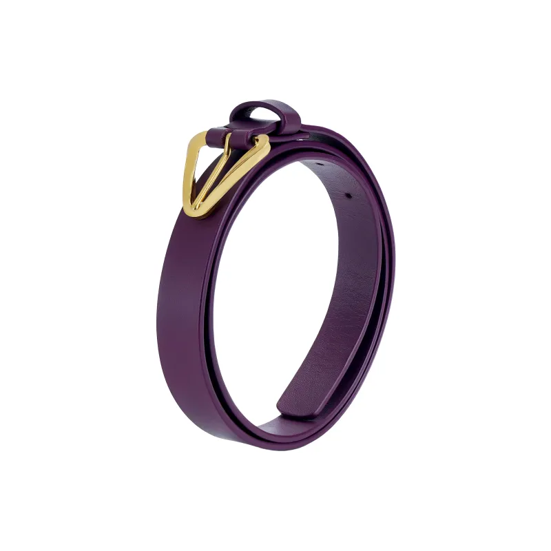 Bottega Veneta Cow Leather Belts Women's Purple -2