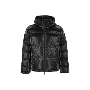 EMPORIO ARMANI Logo Printed Hooded Padded Jacket