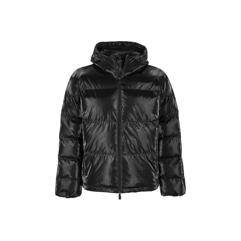 EMPORIO ARMANI Logo Printed Hooded Padded Jacket-0