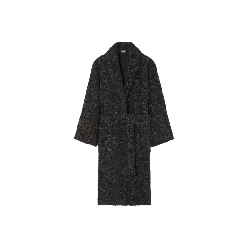 VERSACE Barocco Bathrobes Unisex Black-0