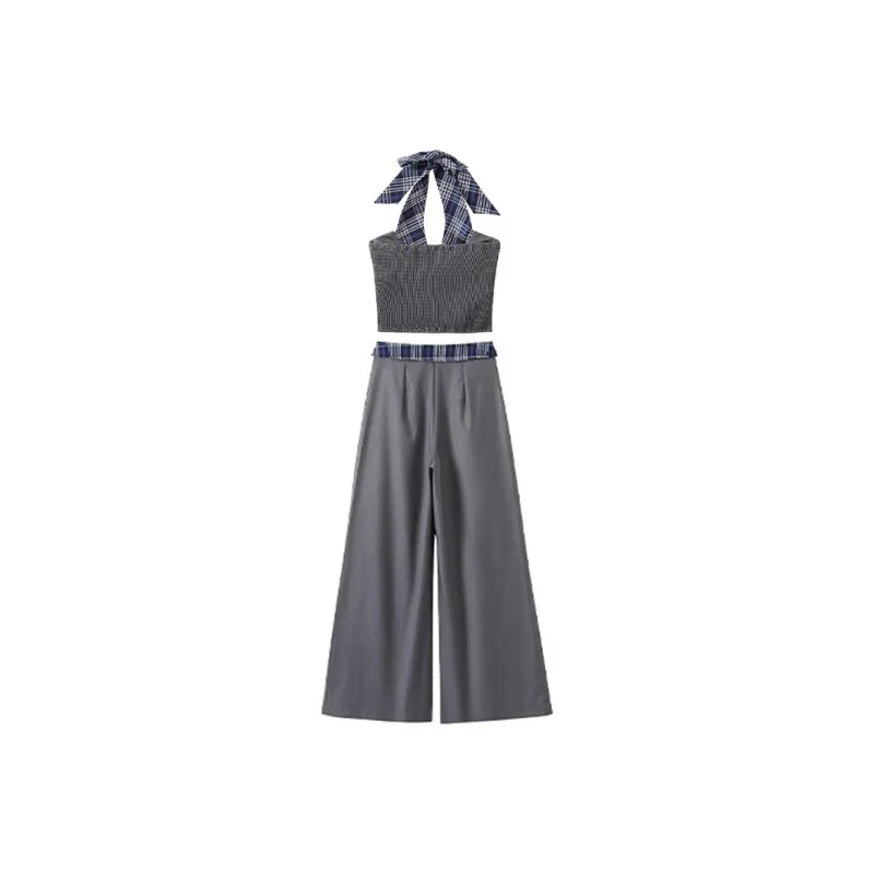 Yvetteclassic Casual Suit Women's Two Piece Set, Gray-1