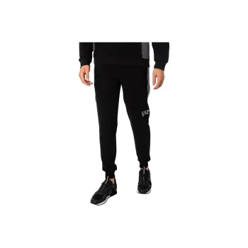 EMPORIO ARMANI EA7 SS24 Knitted Sports Pants Men's Black