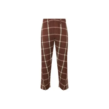 Homme Plissé Issey Miyake FW22 Casual Pants Men's Red Brown