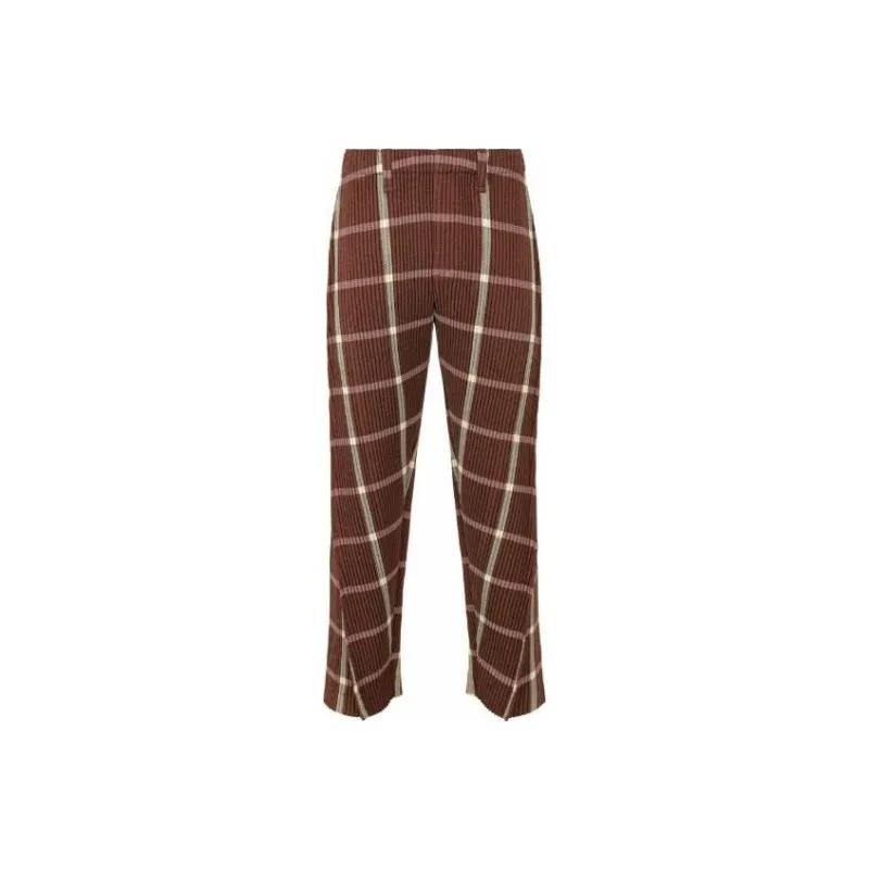 Homme Plissé Issey Miyake FW22 Casual Pants Men's Red Brown-0
