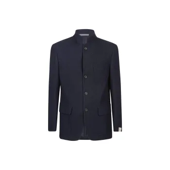 Corneliani Band Collar Textured Blazer
