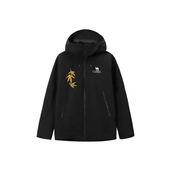 CAMEL All weather Waterproof And Windproof To Keep Warm Windbreaker Jacket Unisex Black