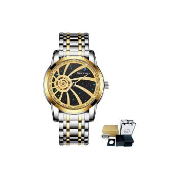Sanda Automatic Mechanical Movement Steel Strap Watch Men's Watches Black Dial