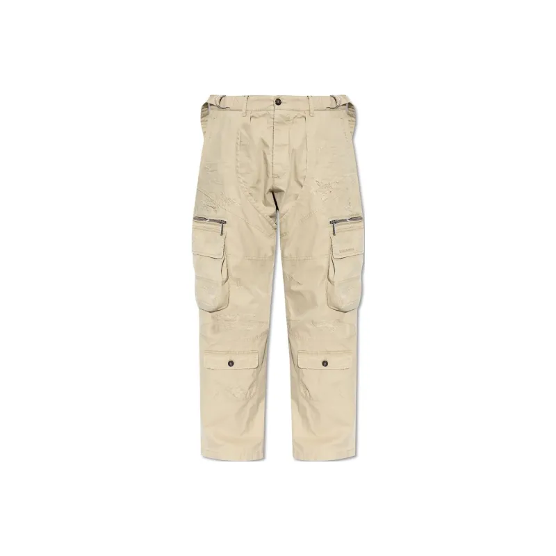 DSQUARED 2 Logo Embroidered Distressed Cargo Pants-0