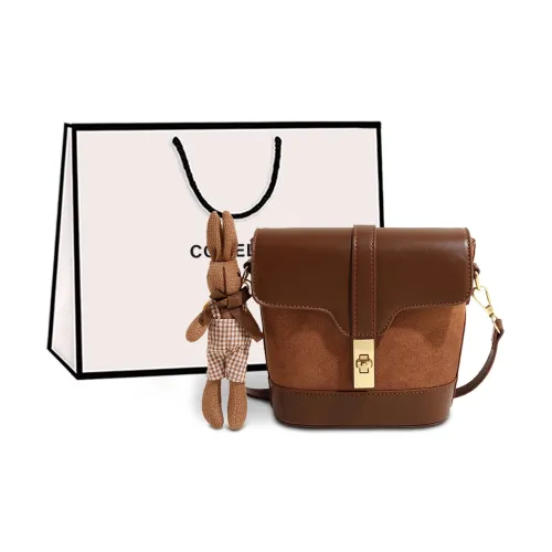 COMELY Synthetic Leather Crossbody Bag, Shoulder Bag Regular Women's Brown