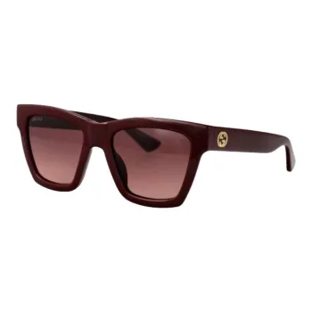GUCCI Plastic Square Sunglasses Women's Red