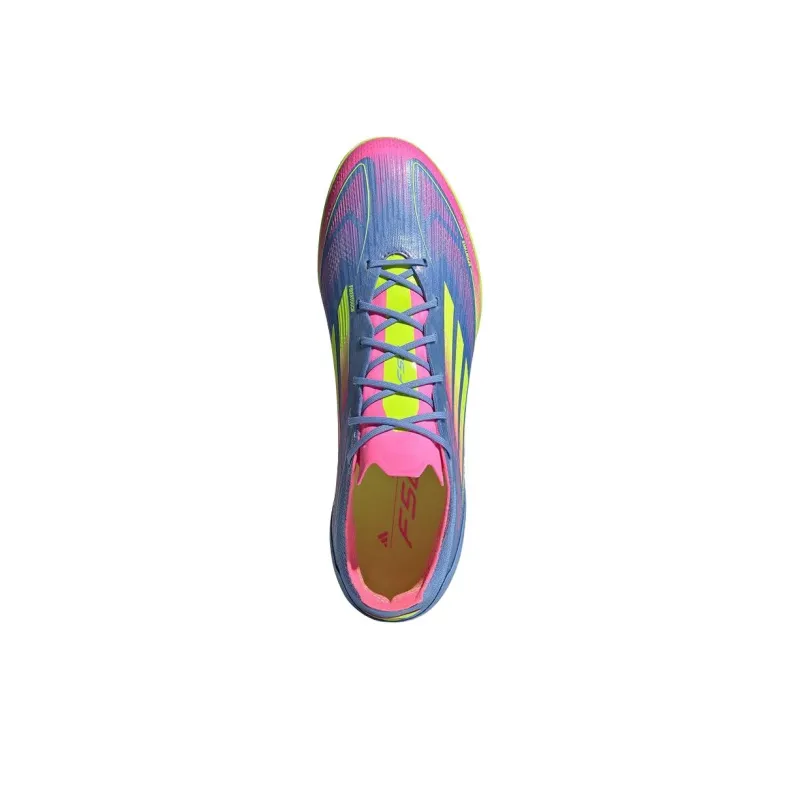 Adidas F50 PRO TF Rubber Broken Studs Anti Slip Wear Resistant Soccer Shoes Unisex Blue Pink-4