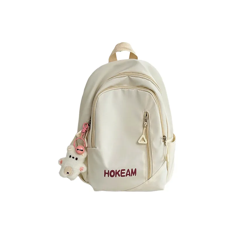 URBAN FOREST Nylon Backpack Unisex Light Green/Pink/Yellow/Black/White-22