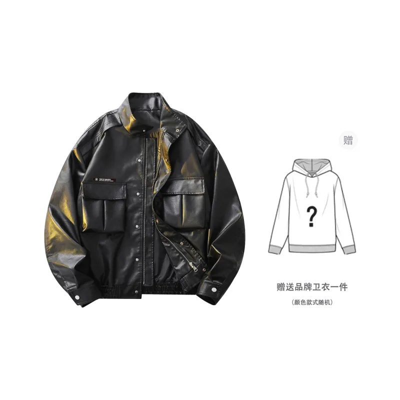 Qnxeey Leather Jackets Unisex-27
