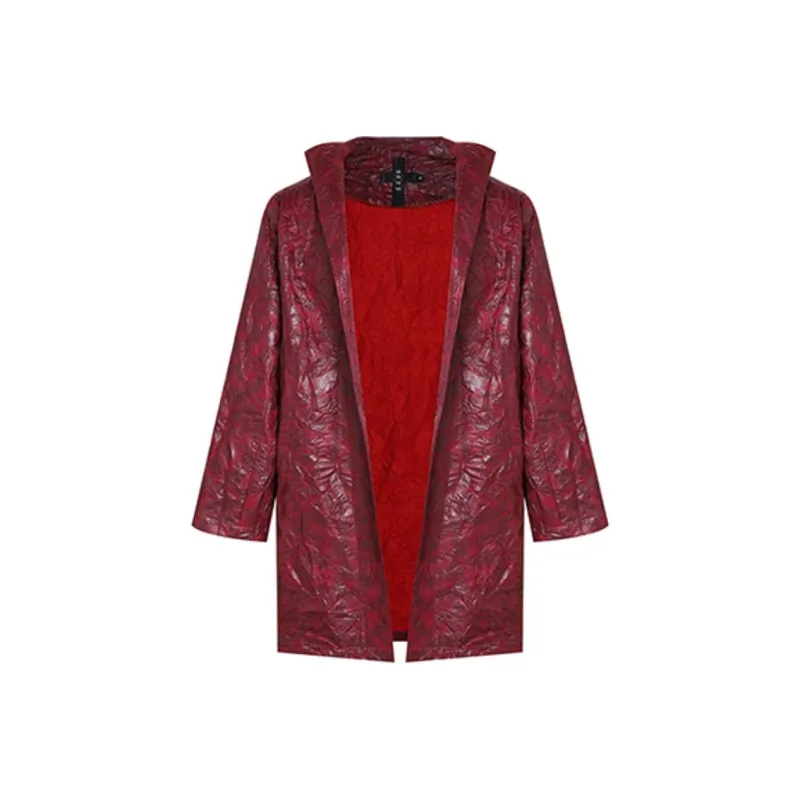 REJJ Trench Coat Men's Burgundy-0