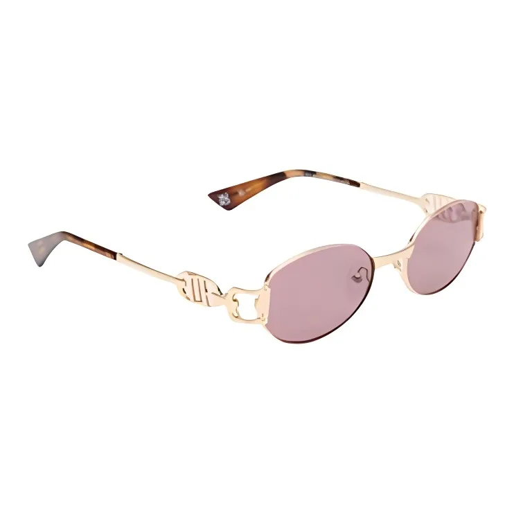 Le Specs Metal Oval Sunglasses Women's Gold-2