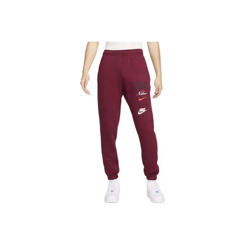 Nike Knitted Sports Pants Men's Burgundy-0