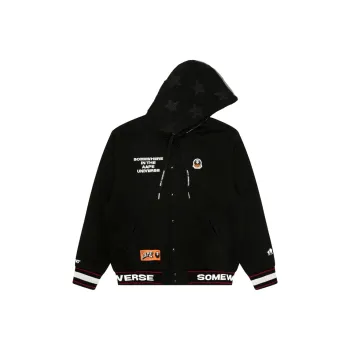 Aape Moonface Logo Hooded Varsity Jacket