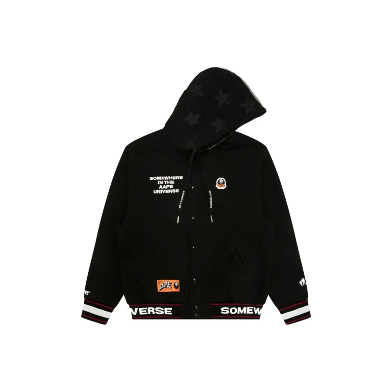 Aape By *A Bathing APE® Moonface Logo Hooded Varsity Jacket-0