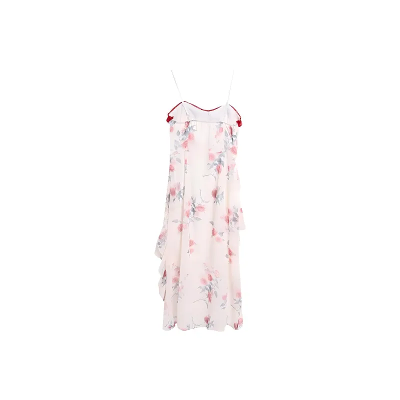 The Temptation Of The Muse Slip Dress Women's Red White-0