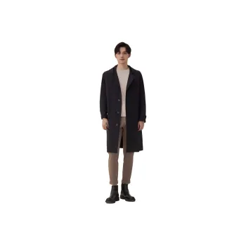 ZIOZIA Trench Coats Men Black