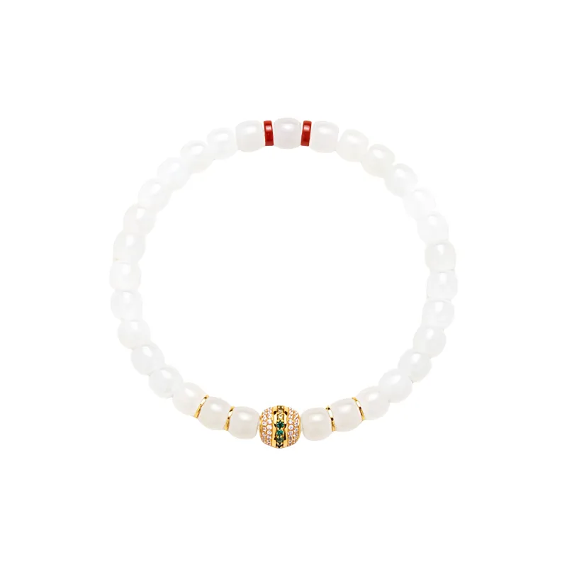 Xifeng Building Hetian Jade Bracelets Pale Greenish White Jade Women's-1