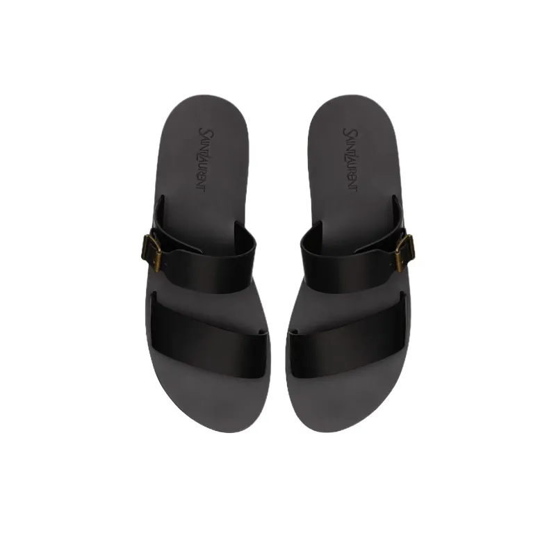 SAINT LAURENT Slide Slippers Men's Black-3