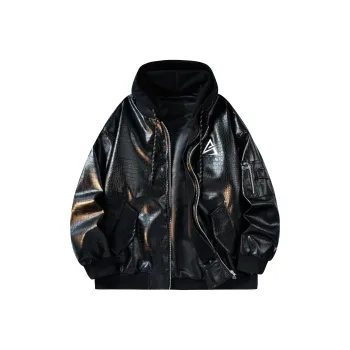 A.X.S.K Leather Jacket Unisex Black
