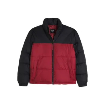 Hollister Puffer Jacket Men's Black Red