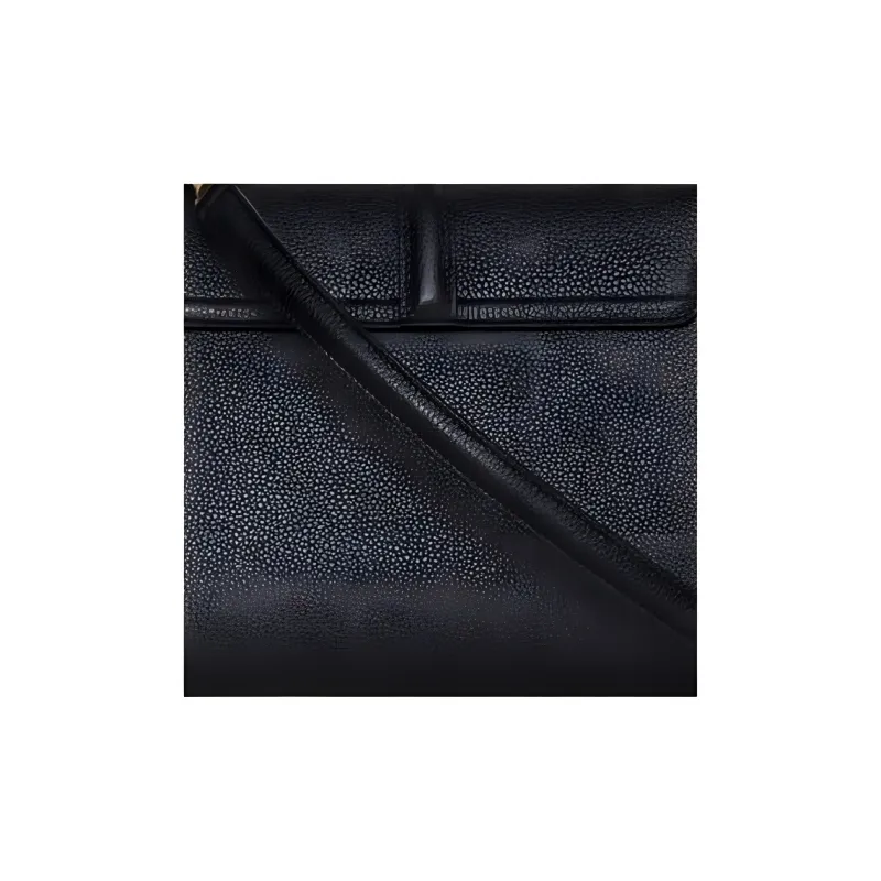 CELINE 16 Cow Leather Handbag Small Size Women's Black-4