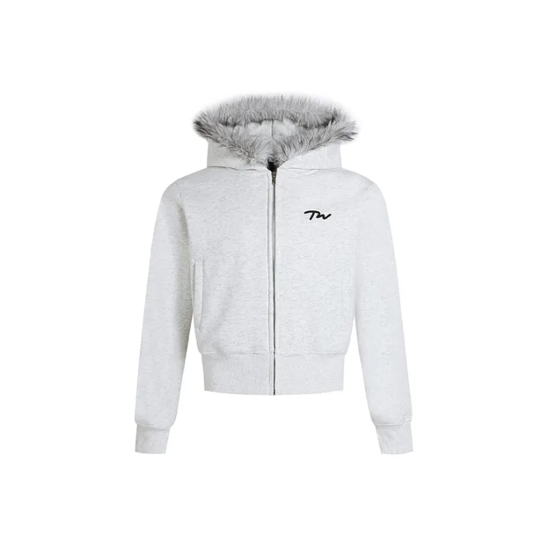 POPWAVE Sweatshirts Unisex Oat Fur Collar Coat-0