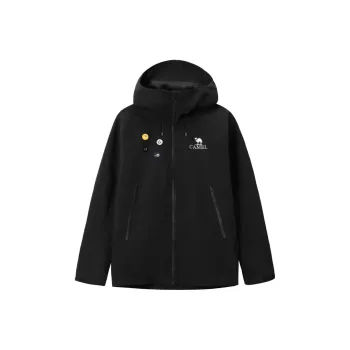 CAMEL All weather Water Resistant Windproof Warm Cold Resistant Windbreaker Jacket Unisex Black