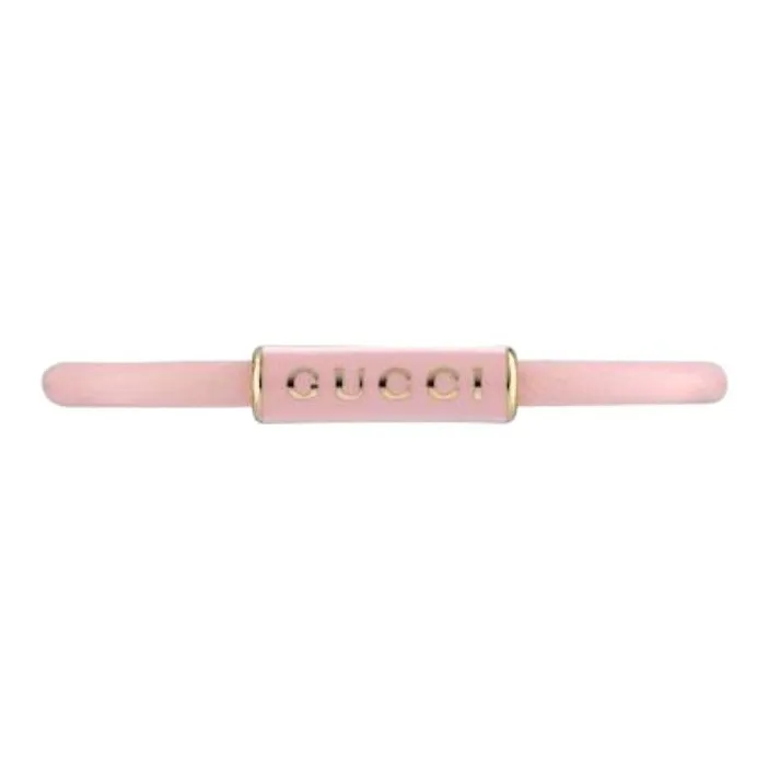 GUCCI Leather, Brass, Enamel Bracelets Unisex Pink-2